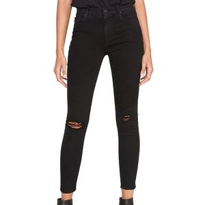 HUDSON jeans Barbara Super Skinny charcoal black distressed jeans size 30